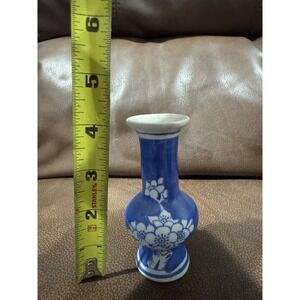 Vintage Blue And White Cherry Blossom Mini Bud Vase